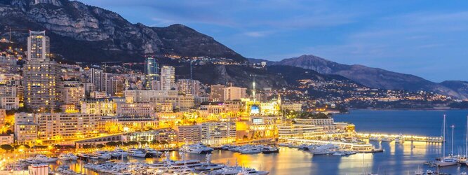 Lastminute Reisen Reiseideen Pauschalreise - Monaco - Genießen Sie die Fahrt Ihres Lebens am Steuer eines feurigen Lamborghini oder rassigen Ferrari. Starten Sie Ihre Spritztour in Monaco und lassen Sie das Fürstentum unter den vielen bewundernden Blicken der Passanten hinter sich. Cruisen Sie auf den wunderschönen Küstenstraßen der Côte d’Azur und den herrlichen Panoramastraßen über und um Monaco. Erleben Sie die unbeschreibliche Erotik dieses berauschenden Fahrgefühls, spüren Sie die Power & Kraft und das satte Brummen & Vibrieren der Motoren. Erkunden Sie als Pilot oder Co-Pilot in einem dieser legendären Supersportwagen einen Abschnitt der weltberühmten Formel-1-Rennstrecke in Monaco. Nehmen Sie als Erinnerung an diese Challenge ein persönliches Video oder Zertifikat mit nach Hause. Die beliebtesten Orte für Ferien in Monaco, locken mit besten Angebote für Hotels und Ferienunterkünfte mit Werbeaktionen, Rabatten, Sonderangebote für Monaco Urlaub buchen.